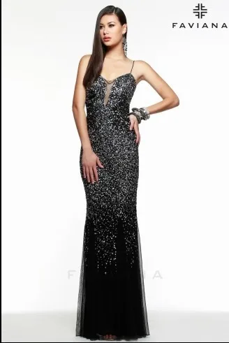 Женское летнее платье,, vestido de festa formatura, расшитое бисером, новинка, модное, сексуальное, с кристаллами,, Длинные вечерние платья для выпускного вечера - Цвет: Черный