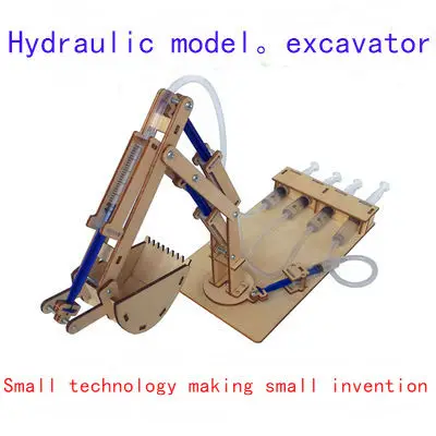 

Technical gizmo hydraulic excavator. Drawing robot, climbing rope robot diy model science experiment toy Worm robot