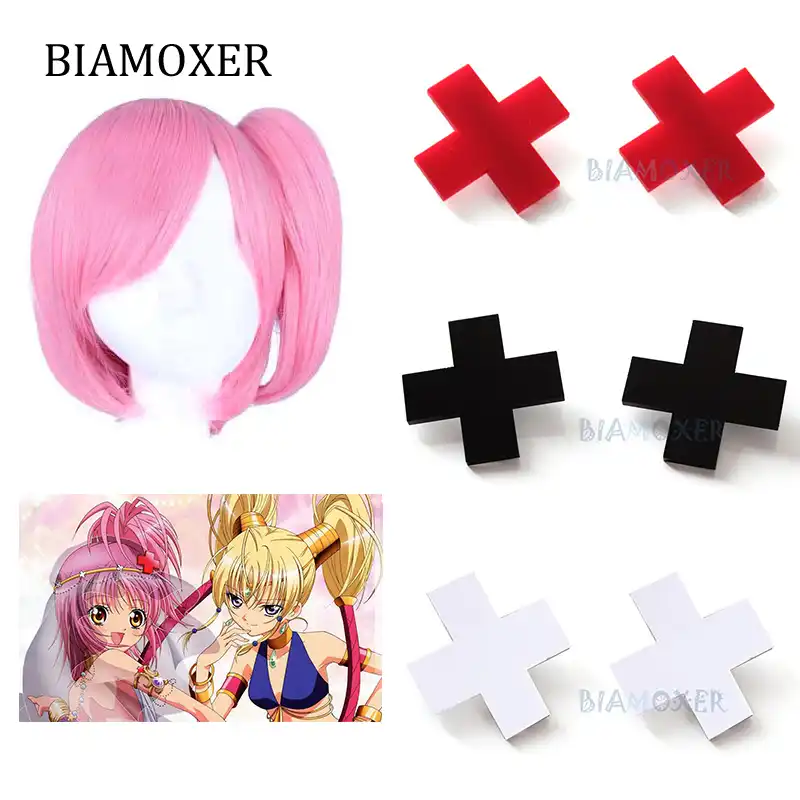 しゅごキャラコスプレかつら雛森あむ月読 Utau コスプレヘアピン赤白黒クロス Cos 小道具 Anime Costumes Aliexpress
