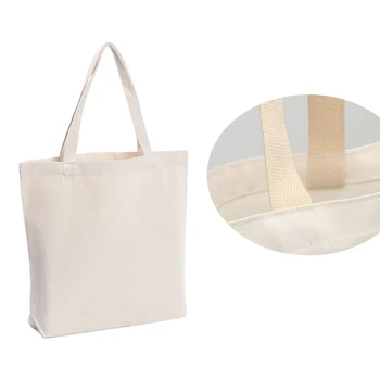 

Eco Friendly Portable Tote Casual Single Shoulder Canvas Storage Large Capacity Solid Color Reusable Shopping Bag Grocery