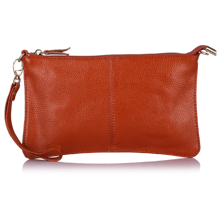 Популярный модный клатч с ремешком, вечерняя сумка из натуральной кожи, женская сумочка на плечо с цепочками, CN-906 - Цвет: Yellowish Brown