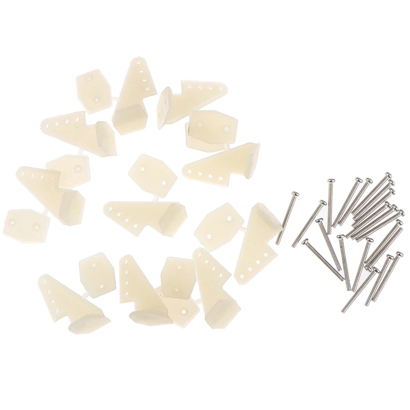 

10Sets /Pack DIY Nylon Control Horns 4 holes W13xL18xH25mm with Screws For RC Model Airplane Parts KT Aeromodelling