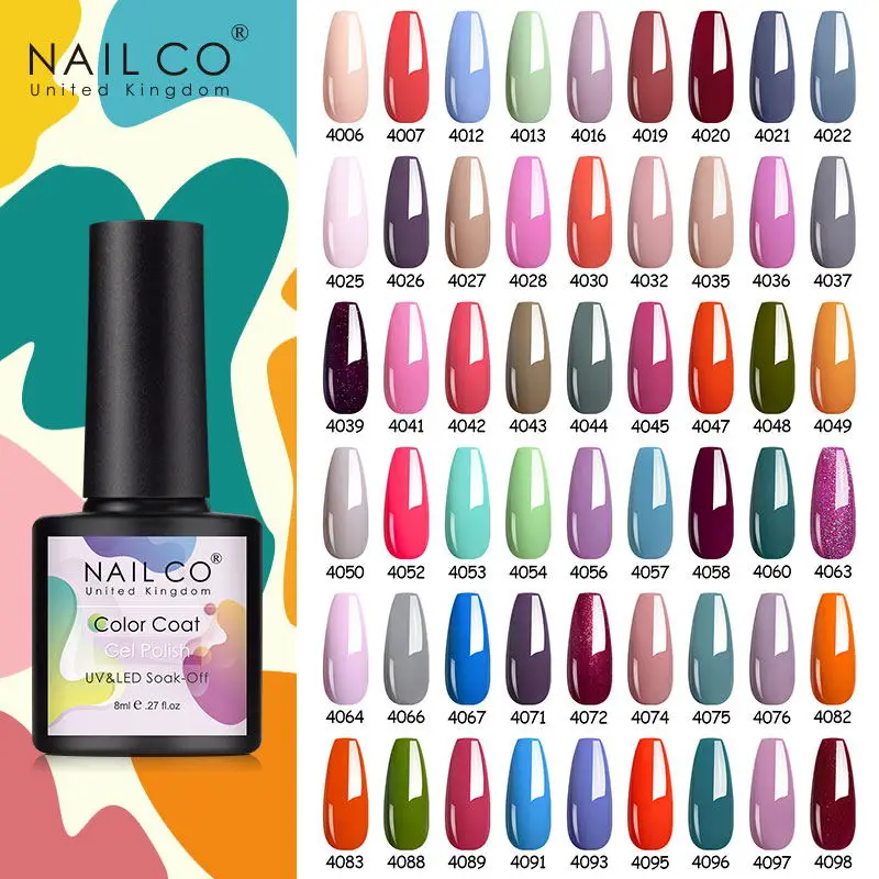 

NAILCO 8ml Red Pink Color Gel Nail Polish Nail Art Varnish UV Gel Varnish Soak Off LED Nail Manicure Gel Lacquer Top Coat Design