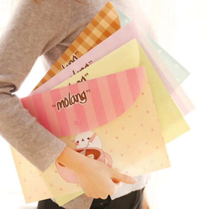 

Cute Cartoon Animal Or Beautiful Floral A4 File Bag Student Supplies Transparent Folder Snap Information Bag Office Supplies