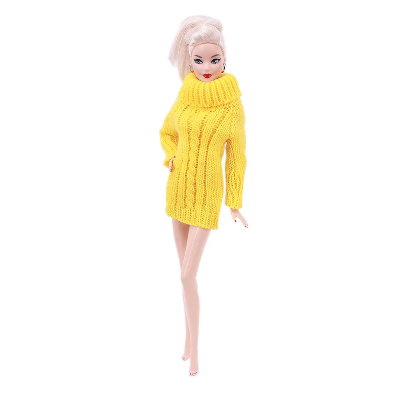 Barbies Doll Handmade Knitted Pure Cotton Sweater Dress Doll Clothes Accessories for Barbies Doll 11.5 Inch&30cm 1/6 Bjd Blythe 5