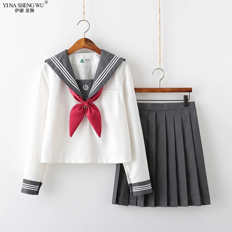 New School Uniforms Design For Teenage Girls Students JK Japanese Sailor Uniform Anime Cosplay Costume Shirt Pleated Skirt Sets