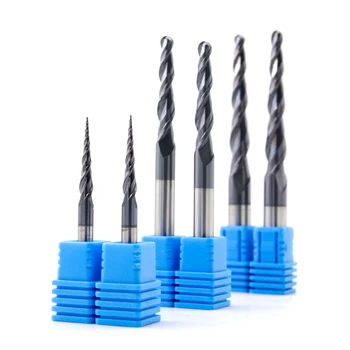 

VACK Carbide Ball Nose Tapered End Mill 3.175mm 4mm 6mm 8mm Router Bits cnc Taper Wood Metal Milling Cutter Ball Nose End Mills
