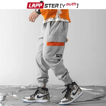 

LAPPSTER-Youth Men Streetwear Hip Hop Cargo Pants 2020 Joggers Mens Color Block Overalls Cargo Pants Male Fashion Sweatpants