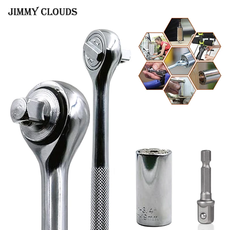

Universal Socket Wrench 7-19mm Adjustable Torque Ratchet Socket Spanner 105 Degree Magnetic Power Drill Turning Screwdriver sets