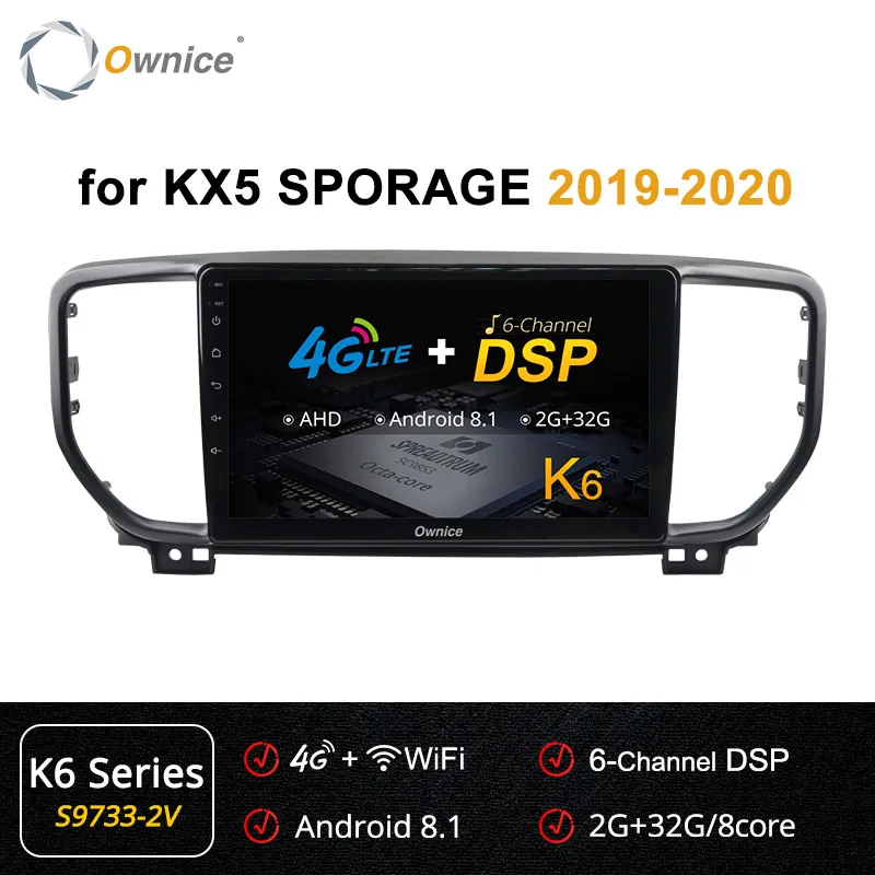 Ownice Android 9,0 8 основной для KIA Sportage 4 KX5 Автомагнитола Навигация DVD плеер 4+ 64 k3 k5 k6 360 панорама DSP 4G SPDIF - Цвет: S9733-2 K6