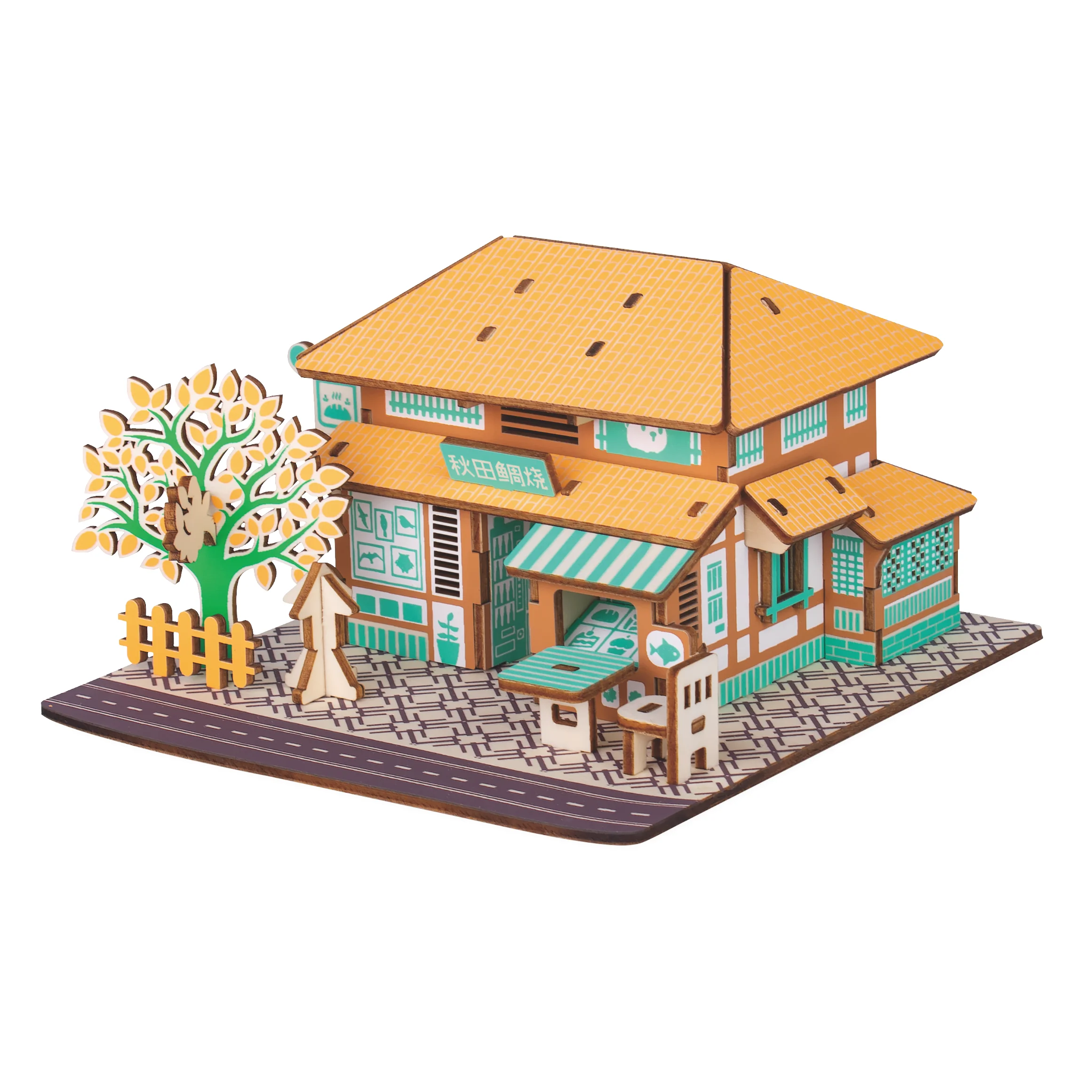 

Four Style Japanese Cabin DIY Assemble 3D Wooden Puzzle Laser Cutting Processing Jigsaw kids Educational Games Toys For Children