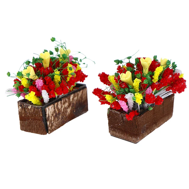 Mini Green Plant For Doll Houses Garden Decoration Accessories 1:12 Dollhouse Simulation Hanging Potted Plants Furniture Model 5