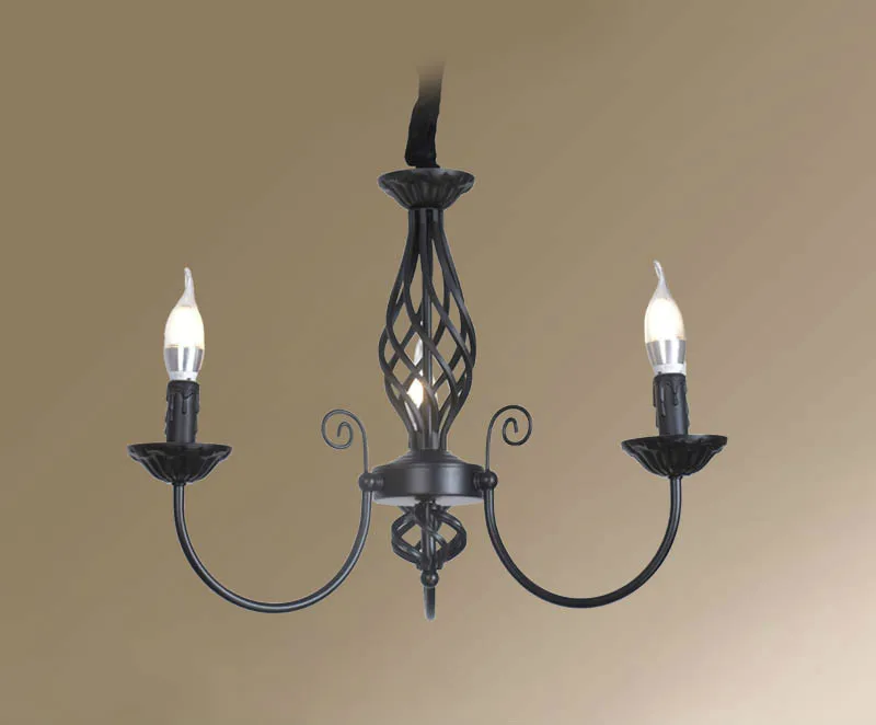black 3heads Retro industrial Pendant Lights 3/4/5/6 European style living room dining room iron lamp E14 WF12071040 - Цвет корпуса: black 3heads