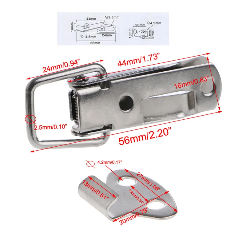 

Spring Loaded Latch Catch Toggle Hasp 4PCS/SET Hardware Cabinet Boxes