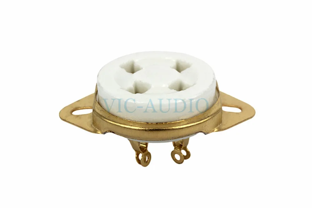 DIY Аудио 2 шт. 4 контакта электронная трубка розетка для 2A3 300B FU-811 811 101D 5Z3 вакуумная трубка керамическая розетка - Цвет: Gold