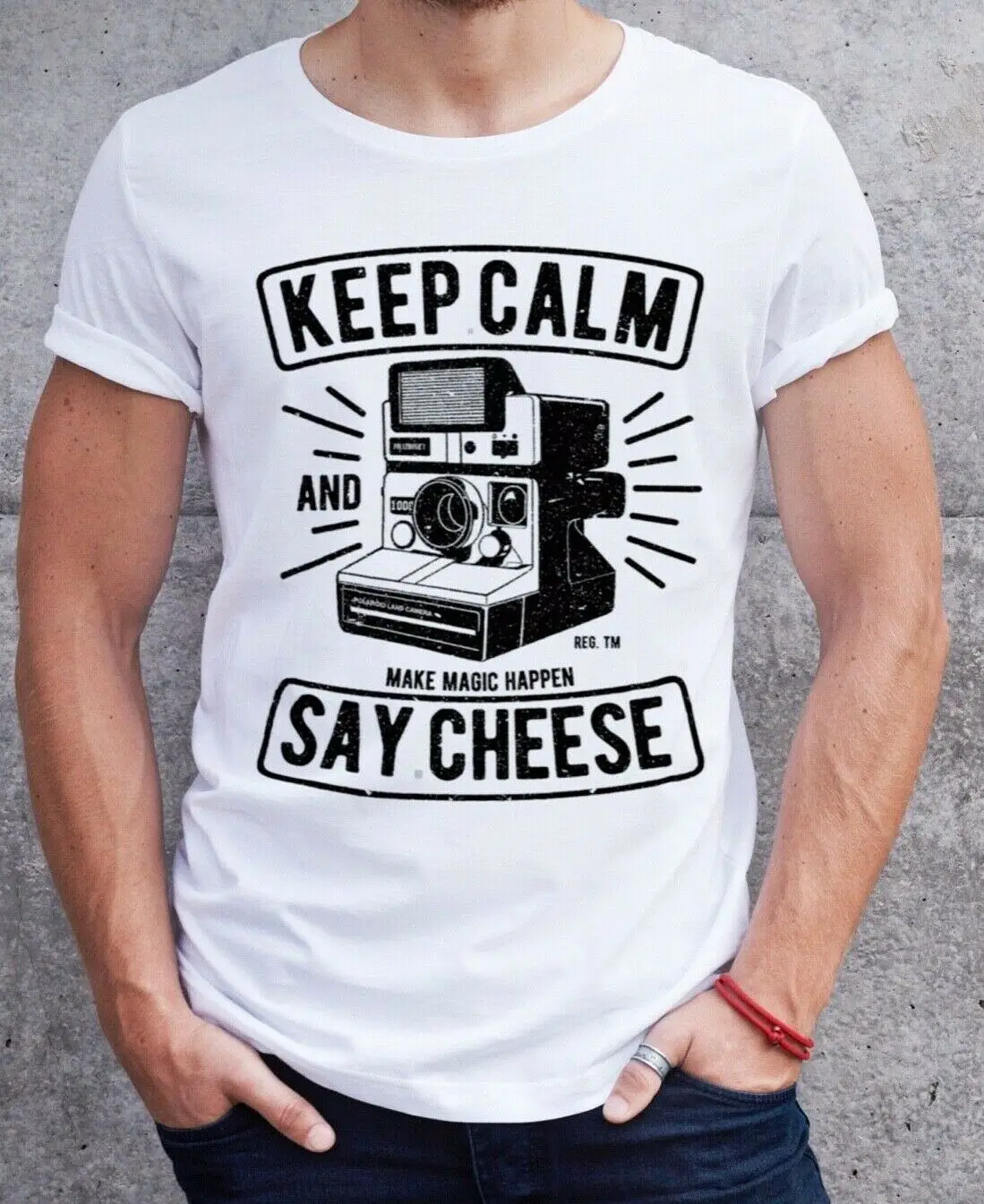Keep Calm And Say cheur футболка подарок фотографу забавная графическая для мужчин из 100%