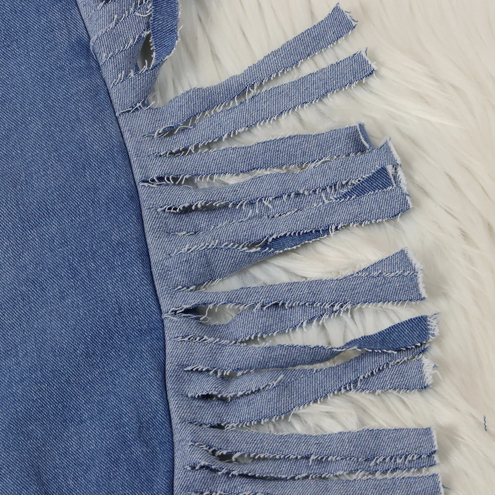 Сексуальные женские джинсы с кисточками, широкие, высокая талия, одноцветные, свободные, джинсы, уличная одежда, Mujer, Осень-зима, размера плюс, синие, длинные джинсы