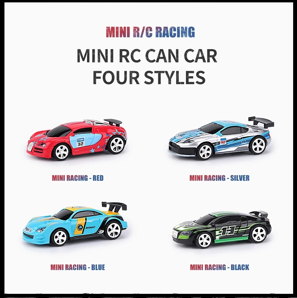 1:58 MINI RC Car Remote Control Racing Car PVC Cans Pack Machine Drift-Buggy with Bluetooth Radio Controlled Toy for Kids