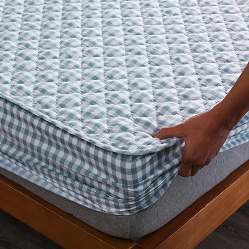 Hypoallergenic Mattress Cover Washable Embossed Cotton Quilted Mattress Protector Soft Anti-mite Mattress Air-Permeable Bed Pad Hypoallergenic Mattress Cover Washable Embossed Cotton Quilted Mattress Protector Soft Anti-mite Mattress Air-Permeable Bed Pad