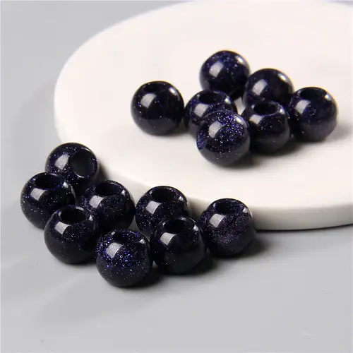 10pcs/Lot 8x14mm 5mm Big Hole Natural Round Jades Jaspe Stone Crystal Spacer Beads Charm Pendant For Jewelry Making Accessories - Image 13