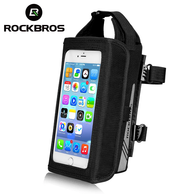ROCKBROS велосипедная сумка для телефона из ТПУ с сенсорным экраном непромокаемая велосипедная сумка MTB Дорожная магнитная Передняя велосипедная сумка Аксессуары для велосипеда
