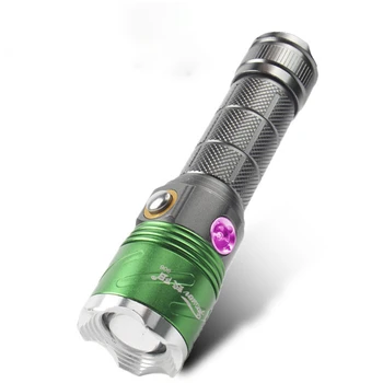 

XANES 800 Lumens Flashlight 4 Modes Waterproof Work Lamp Purple Side Light Camping Hunting Torch Violet LED Lantern Portable