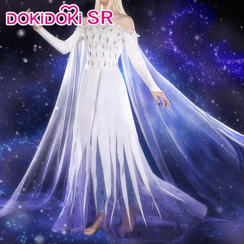 Платье Эльзы для косплея из фильма DokiDoki SR белое платье принцессы Sprit костюм в