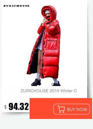 ZURICHOUSE,, зимнее пальто для женщин, длинное, модное, хит, цвет, глянцевая парка, теплый, негабаритный стиль, с капюшоном, пуховик, зимний для женщин