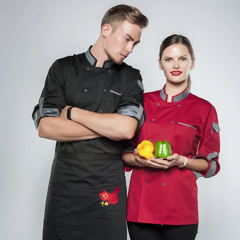 Chef Uniform for Chef Chef Jacket Long Adjustable Sleeve Men Women Unisex Cook Coat Restaurant Hotel Kitchen Wear Waiter