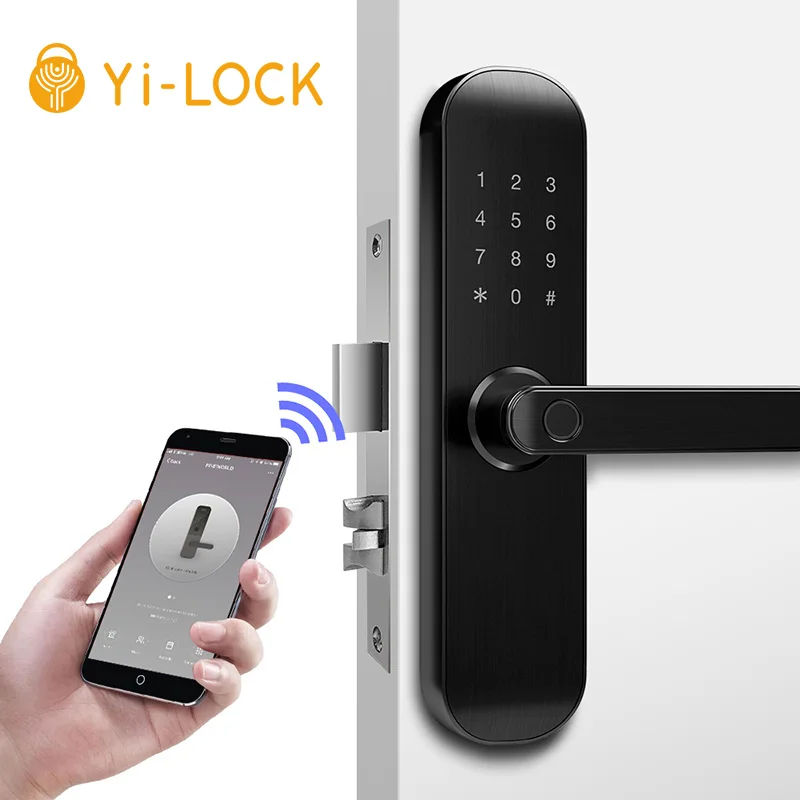 

Yi-LOCK smart security biometric electronic fingerprint/rfid/key/password/app remote door lock with 5052 mortise