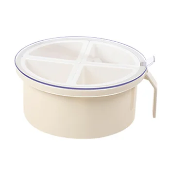 

Detachable 4 Grids Large Capacity Seasoning Box Spices Storage Condiment Organizer With Spoon Transparent Lid Food Grade PP