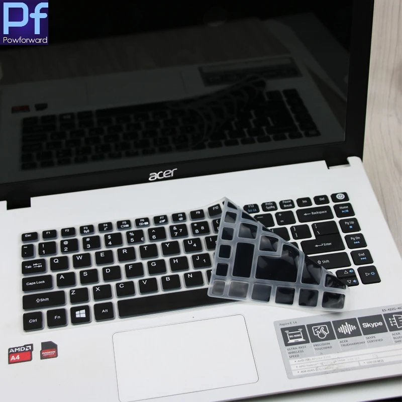 14 дюймов силиконовый чехол для клавиатуры ноутбука протектор кожи для acer Aspire E14 SF314 Swift 3 E5-432G K4000 TMP248 TMTX40 TMX349 - Цвет: black