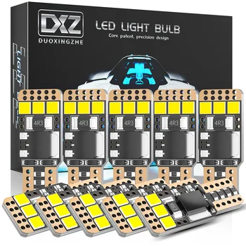 

DXZ 10PCS W5W T10 LED Bulbs Canbus 6-SMD 12V 6000K 194 168 Car Interior Map Dome Lights Parking Light Auto Signal Lamp White