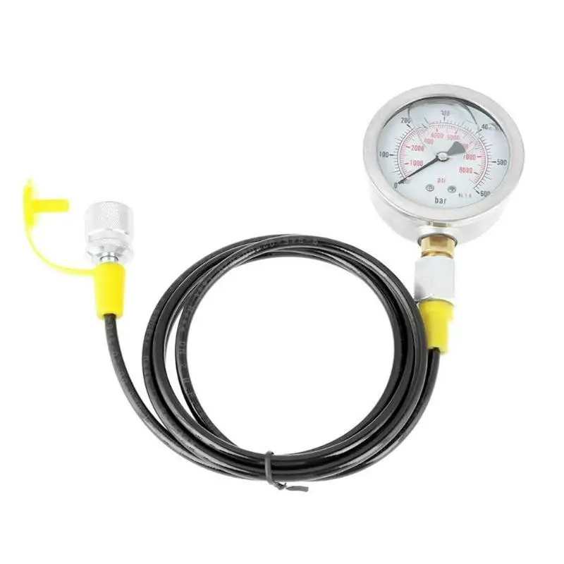 

1.5m Hose Kit 0-600BAR/8500PSI Coupling Hydraulic Hose with Pressure Gauge 0~600BAR/0~8500PSI Measuring and Gauging Tool