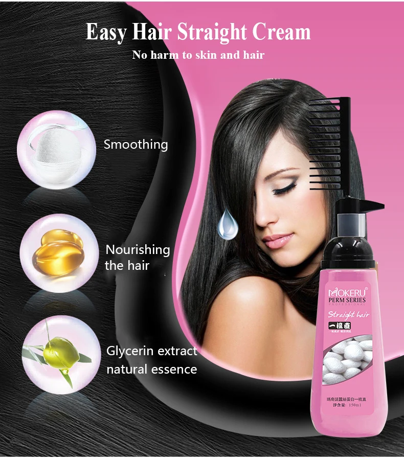 Mokeru Nourishing Fast Smoothing Collagen Hair Straightening Cream for Woman Keratin Hair Treatment Straightening