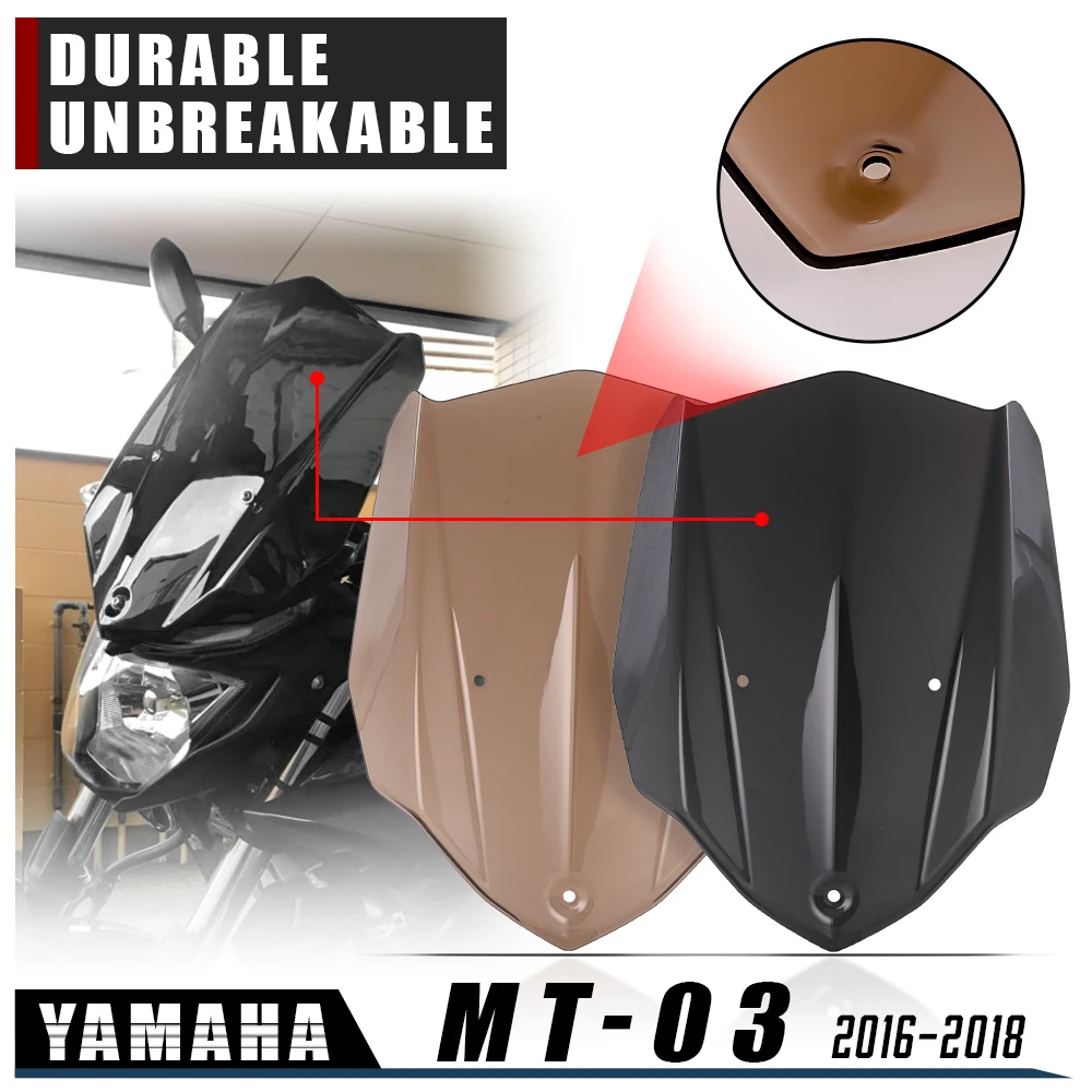 

Double Bubble Windshield For Yamaha MT 03 MT-03 MT03 2016 2017 2018 Windscreen Screen Wind Deflectors 16-18 Accessories