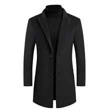 Однотонное мужское новое зимнее стильное модное тонкое пальто, теплое ветровка со снежинками, деловое пальто с длинным рукавом, однотонное пальто# T