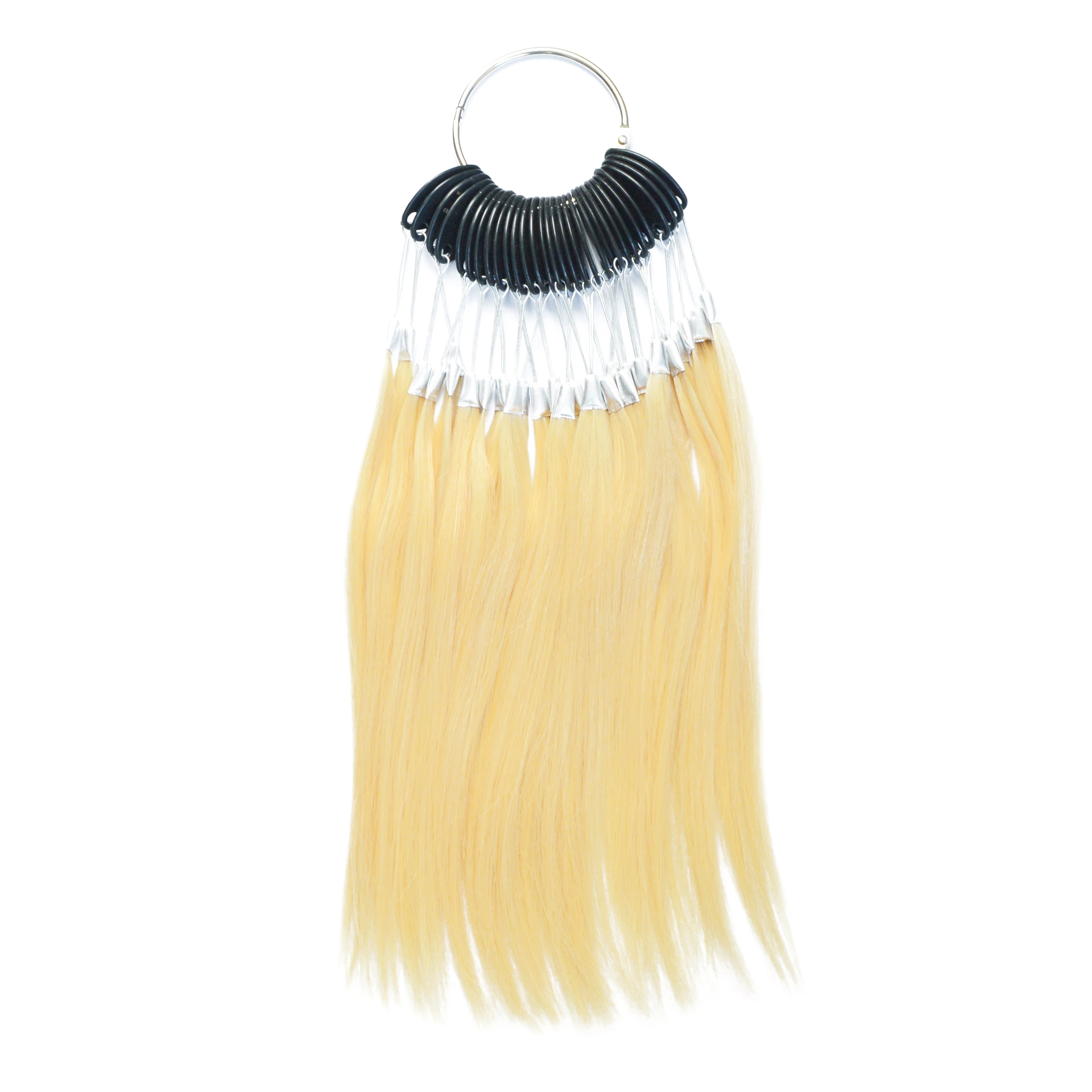 30Pcs/Set 100% Human Virgin Hair Color Ring  for Human Hair Extensions and Salon Hair Dyeing Sample Can Be Dye Any Color