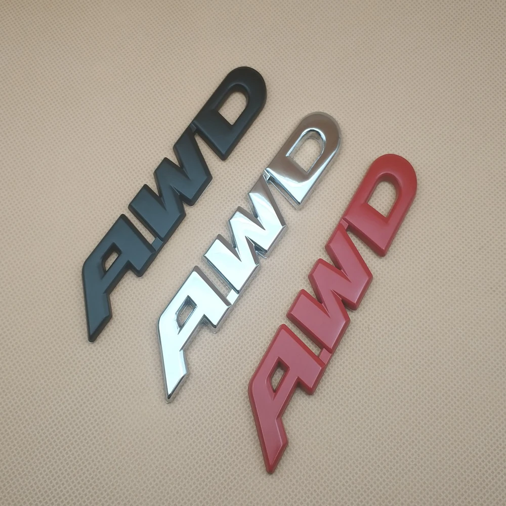 15 см металлический AWD значок в виде буквы стикер 4 колеса задний багажник автомобиля эмблема для Honda Toyota
