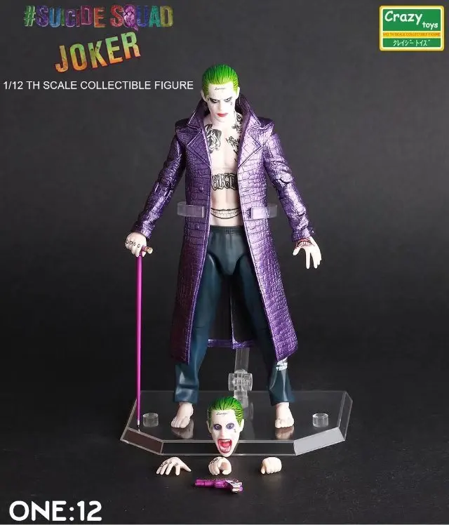 Kopen Film anime Crazy Toys 112 Suicide Squad Harley Quinn   Joker Bjd Action Figure Collectible model Toy 7inch 18cm figurine