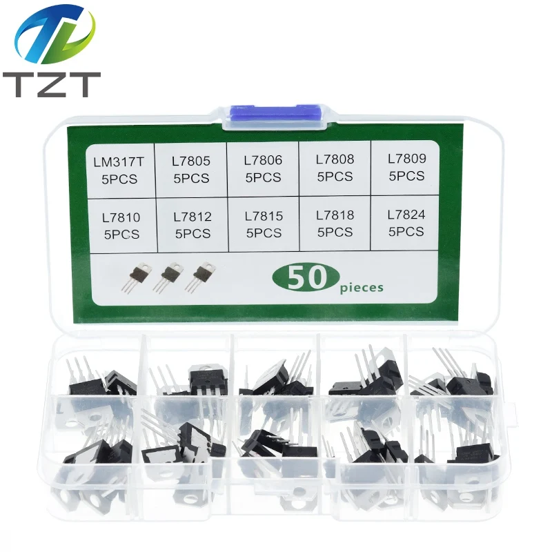 TZT LM317T L7805 L7806 L7808 L7809 L7810 L7812 L7815 L7818 L7824 транзисторный набор 10 значений 50 шт. блок