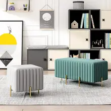 Tabouret nordique de luxe pour changer de chaussures, tabouret de canapé en fer, banc multifonctionnel, porte de maison, tabouret de salle d'essayage