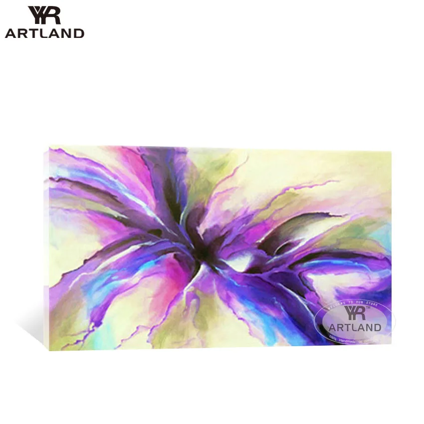 

2020 New year home decoration for wall Handmade abstract oil painting on canvas artwork purple hanging picture for living room