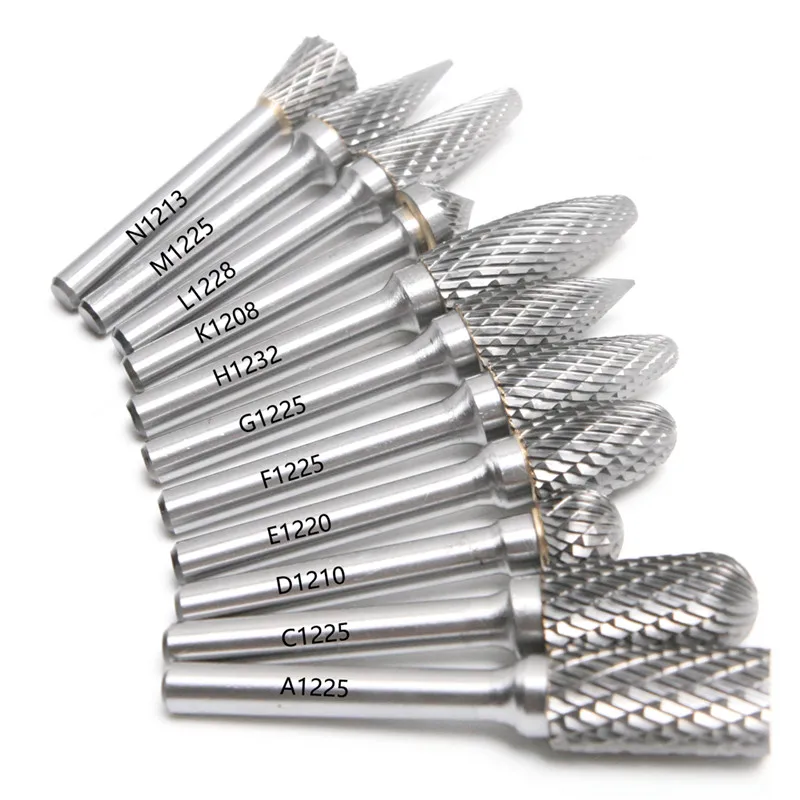 L1228 1//4/'/' Tungsten Carbide Rotary Point Burr Die Grinder Point Bur Head