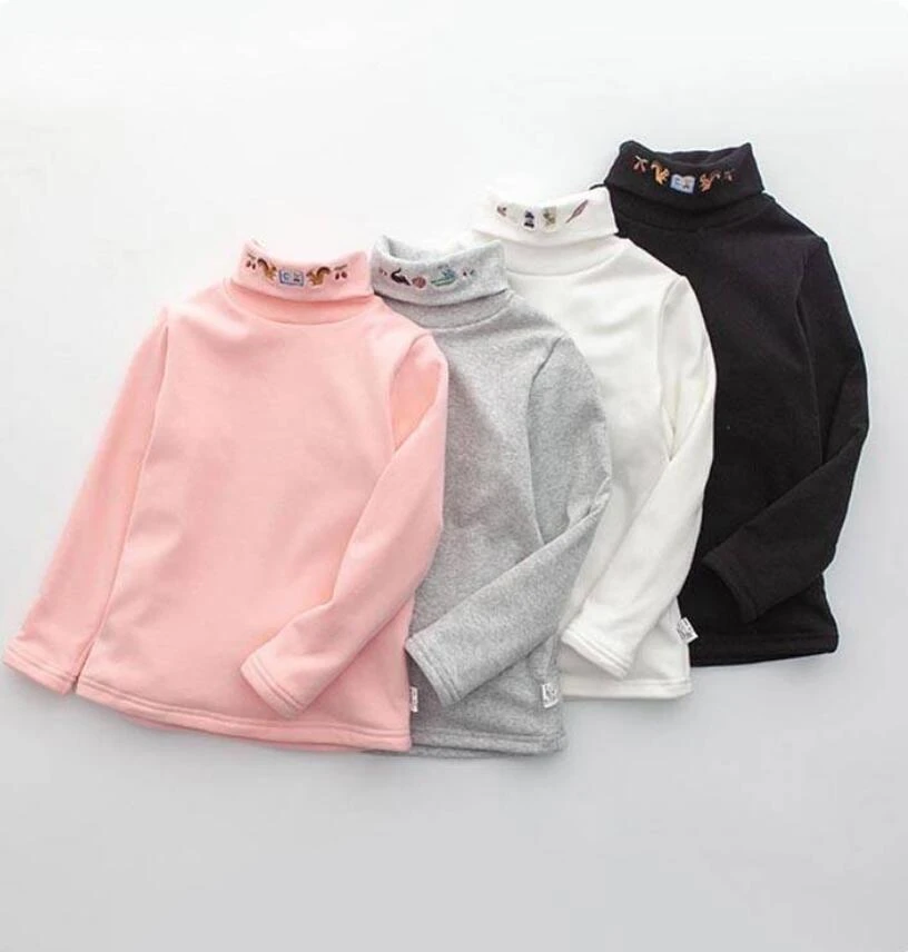 Blusa de manga larga para niña, camisa blanca cepillada otoño, ropa gruesa de algodón para bebé, ropa invierno|Blusas y camisas| - AliExpress