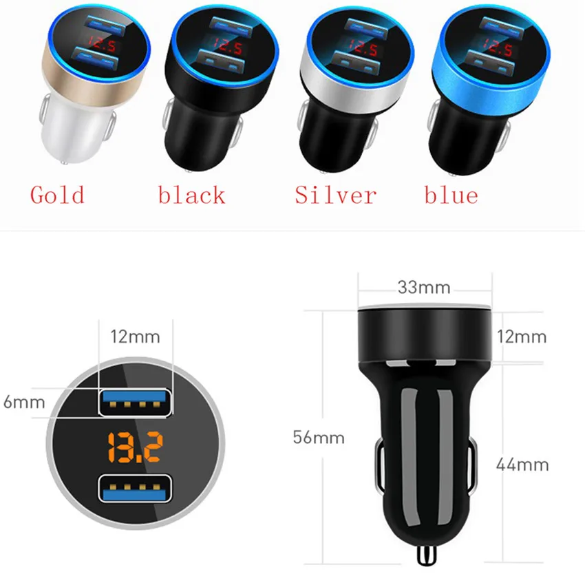 Universal Dual Usb Port Car Charger Cigarette Socket For chevrolet cruze lada granta kia rio 4 skoda octavia a7 nissan x trail | Автомобили