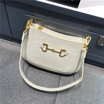 

Womens Handbags and Purses Horsebit Crocodile Pattern Armpit Bag Women Bag New Fashion Trendy Shoulder Bag 2020