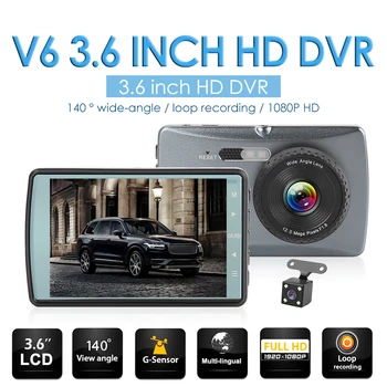 

V6 1080p FHD Dashboard Cam 3.6 inch Display Dash Cam with Rear View Camera