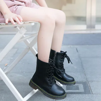 

Children Martin Boots 2020 Autumn British Fashion Boots for Girls Toddler Boys Snow Boots Kids Ankle Shoes Genuine Leather