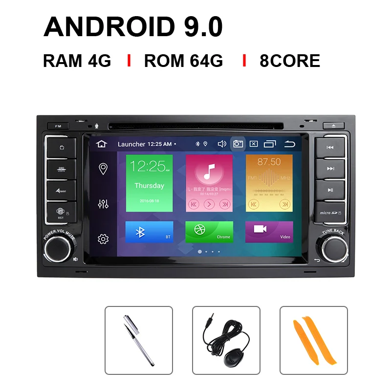 Ips DSP 4G 64G 2 Din Android 9,0 GPS автомобильный радиоприёмник для VW/Volkswagen/Touareg/Transporter T5 мультимедиа Naviagtion DVD плеер аудио - Цвет: 8 Core 64 ROM